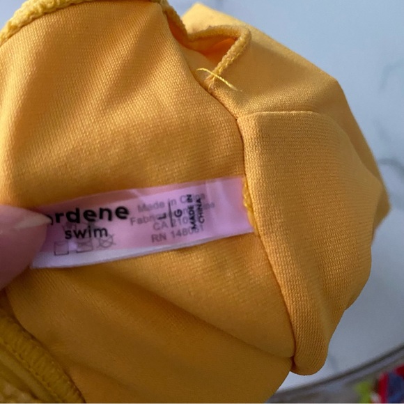Ardene Swim yellow back lace up one piece bathingsuit - Picture 3 of 6